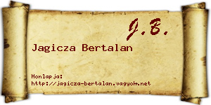 Jagicza Bertalan névjegykártya